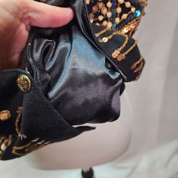 Modi Denim Vintage Sequin Applique Button Front Vest Size Medium - Picture 8 of 8